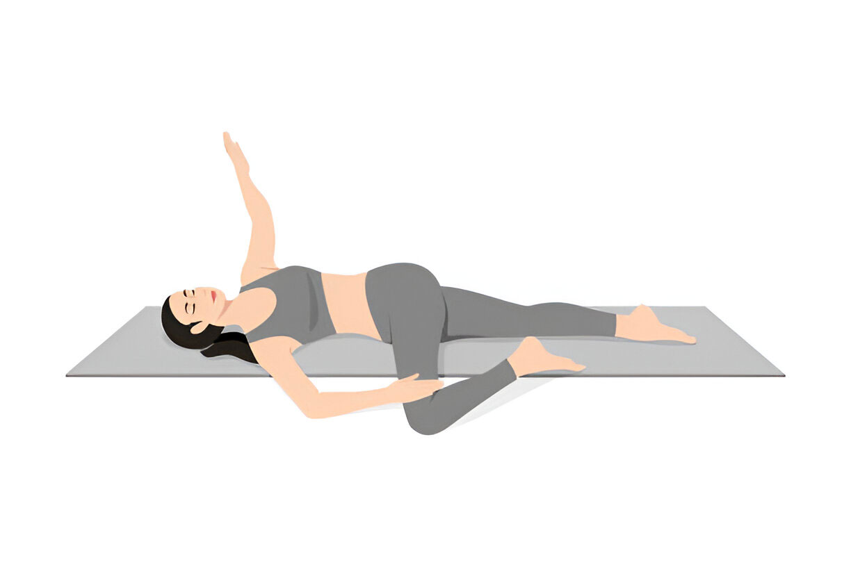 Supta Matsyendrasana Supine Twist Pose